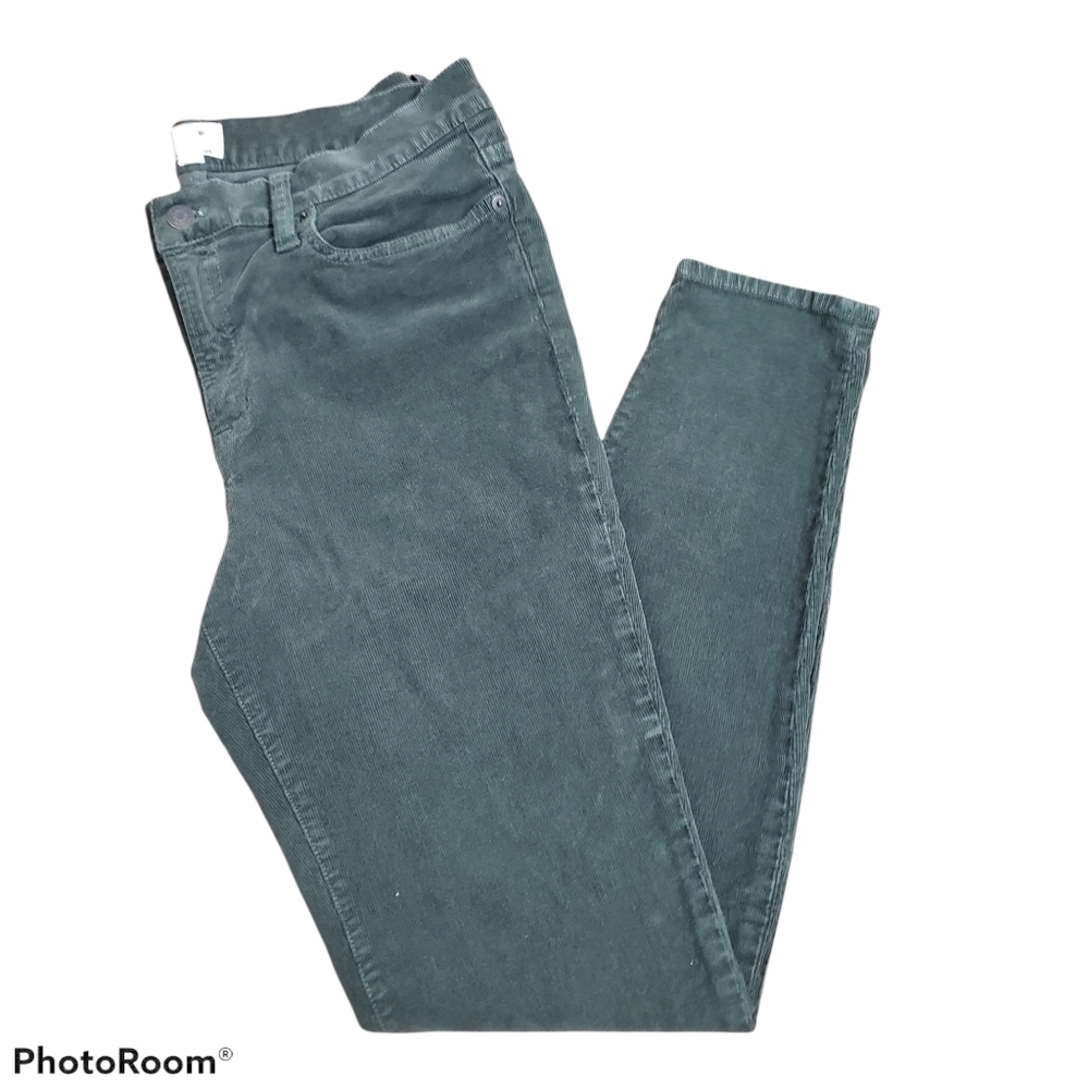 J. Crew Green Lookout High Rise Corduroy Pants 32T